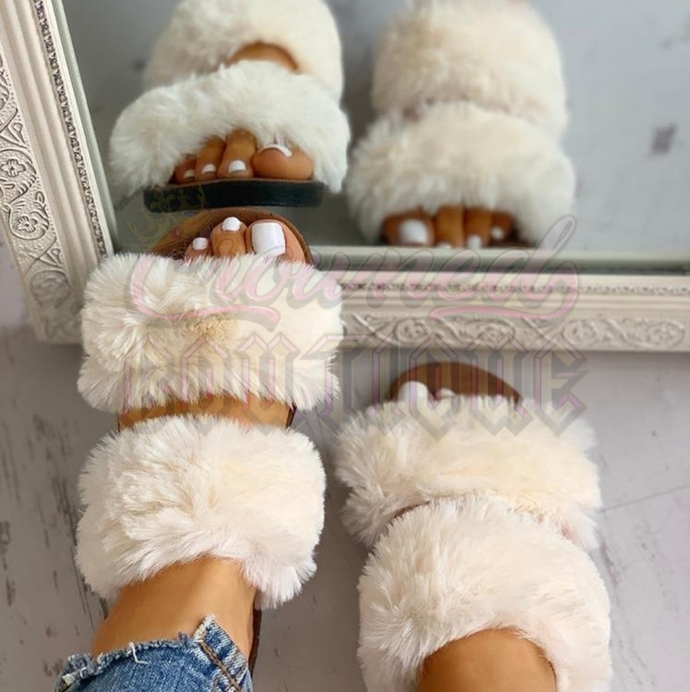 Faux Fur Slides